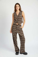 PLAID HIGH WAIST TROUSERS, Pants, $ 65.00, A Moment Of Now™