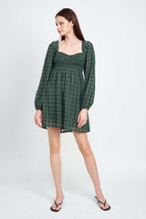 LONG SLEEVE SMOCKED BABU DOLL DRESS, Dresses, $ 101.95, A Moment Of Now™