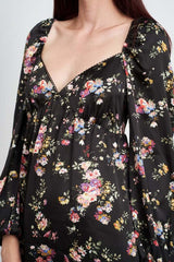 FLORAL LONG SLEEVE BABY DOLL DRESS, Dresses, $ 75.00, A Moment Of Now™