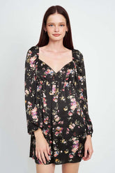 FLORAL LONG SLEEVE BABY DOLL DRESS, Dresses, $ 75.00, A Moment Of Now™