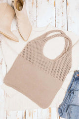 Neutral Colors Soft Knit Woven Hobo Shoulder Bag, Shoulder Bags, $ 42.95, A Moment Of Now™