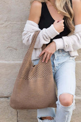 Neutral Colors Soft Knit Woven Hobo Shoulder Bag, Shoulder Bags, $ 42.95, A Moment Of Now™