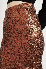 Brown Sequins High Waist Maxi Party Skirt, Skirts, $ 105.95, A Moment Of Now™