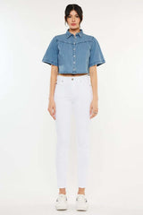 White High Rise Ankle Skinny Jeans - Fashion Forward, Jeans, $ 77.95, A Moment Of Now™