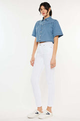 White High Rise Ankle Skinny Jeans - Fashion Forward, Jeans, $ 77.95, A Moment Of Now™