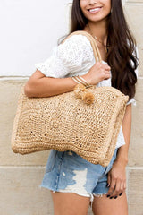 Khaki Straw Traveler Tote - Stylish & Functional, Tote, $ 58.95, A Moment Of Now™