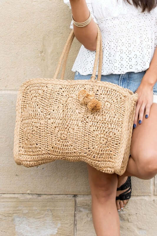 Khaki Straw Traveler Tote - Stylish & Functional, Tote, $ 58.95, A Moment Of Now™