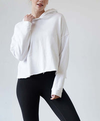 Garment Dye Cotton Hoodie in Black / White, Hoodies, $ 117.95, A Moment Of Now™