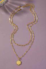 2 Row Brass Double Sided Hexagon Initial Necklace, Necklaces, $ 19.00, A Moment Of Now™