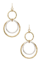 Elegant Triple Ring Drop Earrings - Shine Bright, Earrings, $ 18.00, A Moment Of Now™