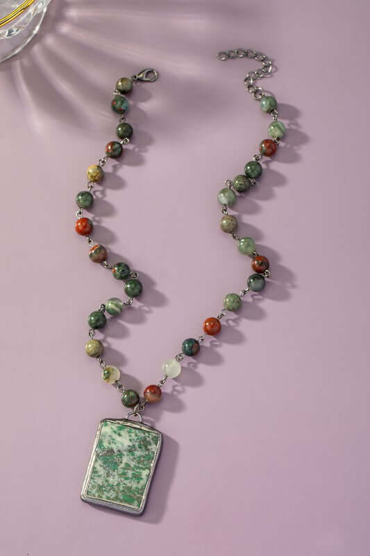 Elegant Semi Precious Bead and Pendant Necklace, Necklaces, $ 39.95, A Moment Of Now™
