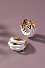 Triple Layer Tube Hoop Earrings with Enamel Coating, Earrings, $ 12.95, A Moment Of Now™