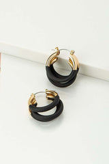 Triple Layer Tube Hoop Earrings with Enamel Coating, Earrings, $ 12.95, A Moment Of Now™