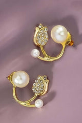 Front and Back Faux Pearl Flower Ear Cuff Jacket, Earrings, $ 8.95, A Moment Of Now™