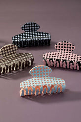Checker Pattern Hair Claw Clip - Stylish & Functional, , $ 15.00, A Moment Of Now™