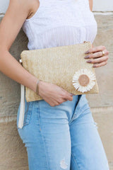 Daisy Straw Wristlet Clutch - Elegant & Chic, Clutches, $ 29.95, A Moment Of Now™