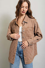 Quilted Button Down Jacket - Stylish & Warm Outerwear, Shackets, $ 75.00, A Moment Of Now™