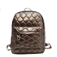 Jade Metallic Puffer Quilted Backpack - Trendy & Stylish, Backpacks, $ 76.95, A Moment Of Now™