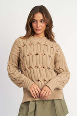 Open Knit Sweater with Slits - Stylish & Comfy, Sweaters, $ 69.95, A Moment Of Now™