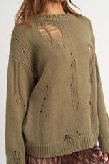 Distressed Oversized Sweater - Trendy & Comfy, Sweaters, $ 65.00, A Moment Of Now™