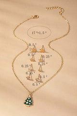 Christmas Tree Necklace & Stud Set | Holiday Jewelry, jewelry Sets, $ 15.00, A Moment Of Now™