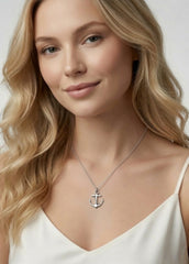 Silver Anchor Love Engraved Pendant Necklace , Necklace, $ 12.99, A Moment Of Now™