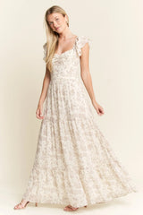 Ivory Ruffle Sleeve Tiered Maxi Dress Plus Size, Dresses, $ 75.00, A Moment Of Now™