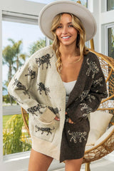 Brown Beige Open Front Long Sleeve Cardigan, Cardigans, $ 55.00, A Moment Of Now™