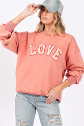 Sunset Coral Drop Shoulder Sweatshirt | Cozy and Chic, Sweatshirts, $ 57.00, A Moment Of Now™