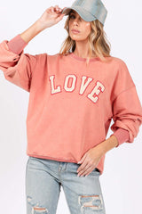 Sunset Coral Drop Shoulder Sweatshirt | Cozy and Chic, Sweatshirts, $ 57.00, A Moment Of Now™