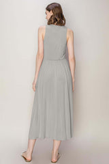 Grey Sleeveless Slit Midi Dress - Chic & Versatile, Dresses, $ 39.00, A Moment Of Now™