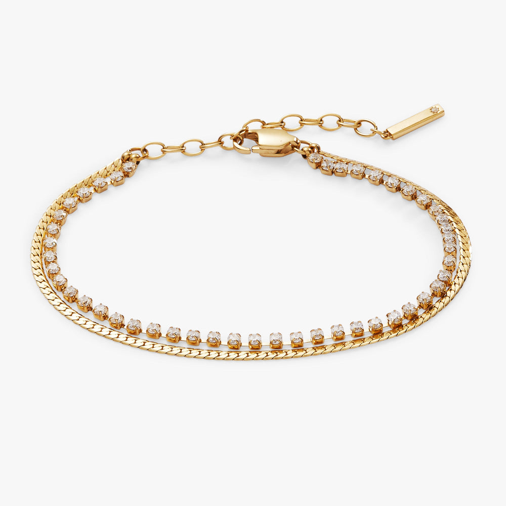 Double Strand Crystal Tennis Chain Bracelet, Bracelets, $ 38.00, A Moment Of Now™