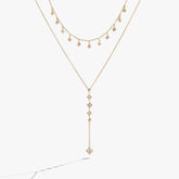 Two-Layered Princess Cut Crystal Necklace