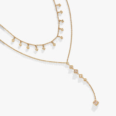Two-Layered Princess Cut Crystal Necklace, Necklaces, $ 59.90, A Moment Of Now™
