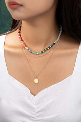 Layers Chunky Beaded & Chain Pendant Necklace, Necklaces, $ 18.00, A Moment Of Now™