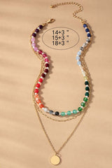 Layers Chunky Beaded & Chain Pendant Necklace, Necklaces, $ 18.00, A Moment Of Now™
