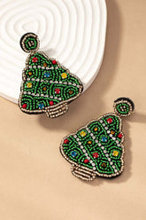 Christmas Tree Holiday Beaded Drop Earrings, Earrings, $ 25.95, A Moment Of Now™