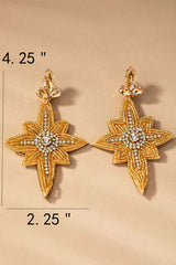 Christmas Star Holiday Beaded Drop Earrings, Earrings, $ 25.95, A Moment Of Now™