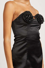 Rosette Bust Mini Party Dress - Black/Cream White, Dresses, $ 71.95, A Moment Of Now™