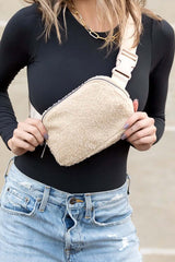 Lola Boucle Sherpa Sling Belt Bag - Style & Functionality, Sling Bags, $ 39.00, A Moment Of Now™