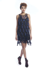 Flapper Chic Tassel Dress in Black + Sapphire | Boutique In USA, Dresses, $ 198.00, A Moment Of Now™