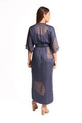 Peacock Feather Wrap Dress in Navy + Gold | Boutique In USA, Dresses, $ 180.00, A Moment Of Now™