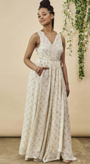Ginkgo Leaf Maxi Wedding Dress in Cream + Copper | Boutique In USA, Wedding Dress, $ 328.00, A Moment Of Now™