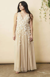 Floral Ombre Maxi Gown in Champagne and Cream | Boutique In USA, Dresses, $ 478.00, A Moment Of Now™