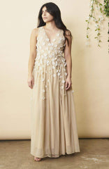 Floral Ombre Maxi Gown in Champagne and Cream | Boutique In USA, Dresses, $ 478.00, A Moment Of Now™