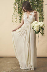 Floral Embroidered Wedding Dress in Cream + Silver | Boutique In USA, Wedding Dress, $ 528.00, A Moment Of Now™