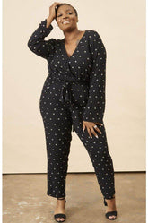 Baby Cacti Wrap Jumpsuit in Black & Ivory | Boutique In USA, Jumpsuits, $ 150.00, A Moment Of Now™