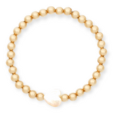 pearl heart juno bracelet (5mm)