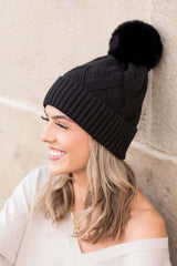 Soft Chunky Knit Fur Pom Beanie Hat | Cozy & Stylish, Beanies, $ 35.00, A Moment Of Now™