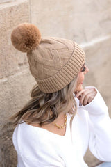 Soft Chunky Knit Fur Pom Beanie Hat | Cozy & Stylish, Beanies, $ 35.00, A Moment Of Now™